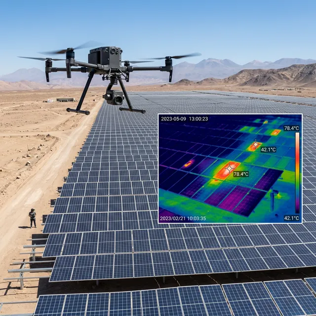 Inspección termográfica de paneles solares con dron