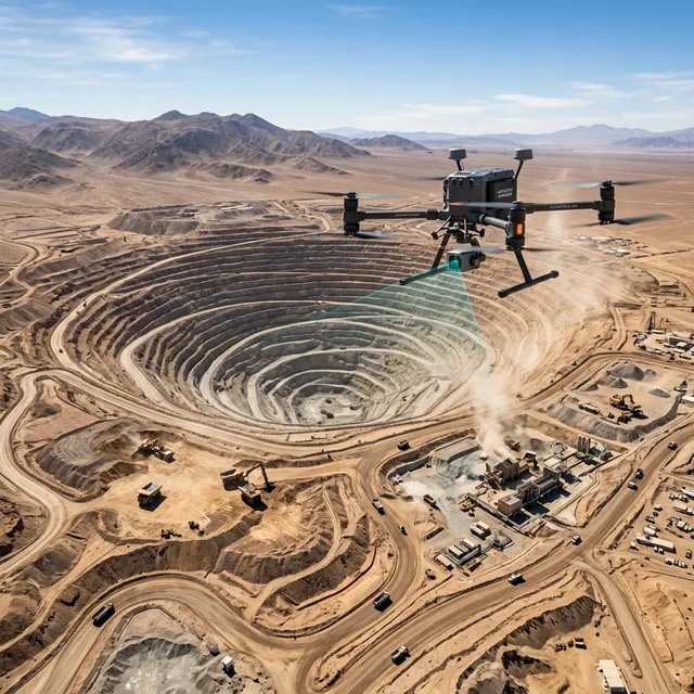 Topografía LIDAR en minería con dron Matrice 350 RTK